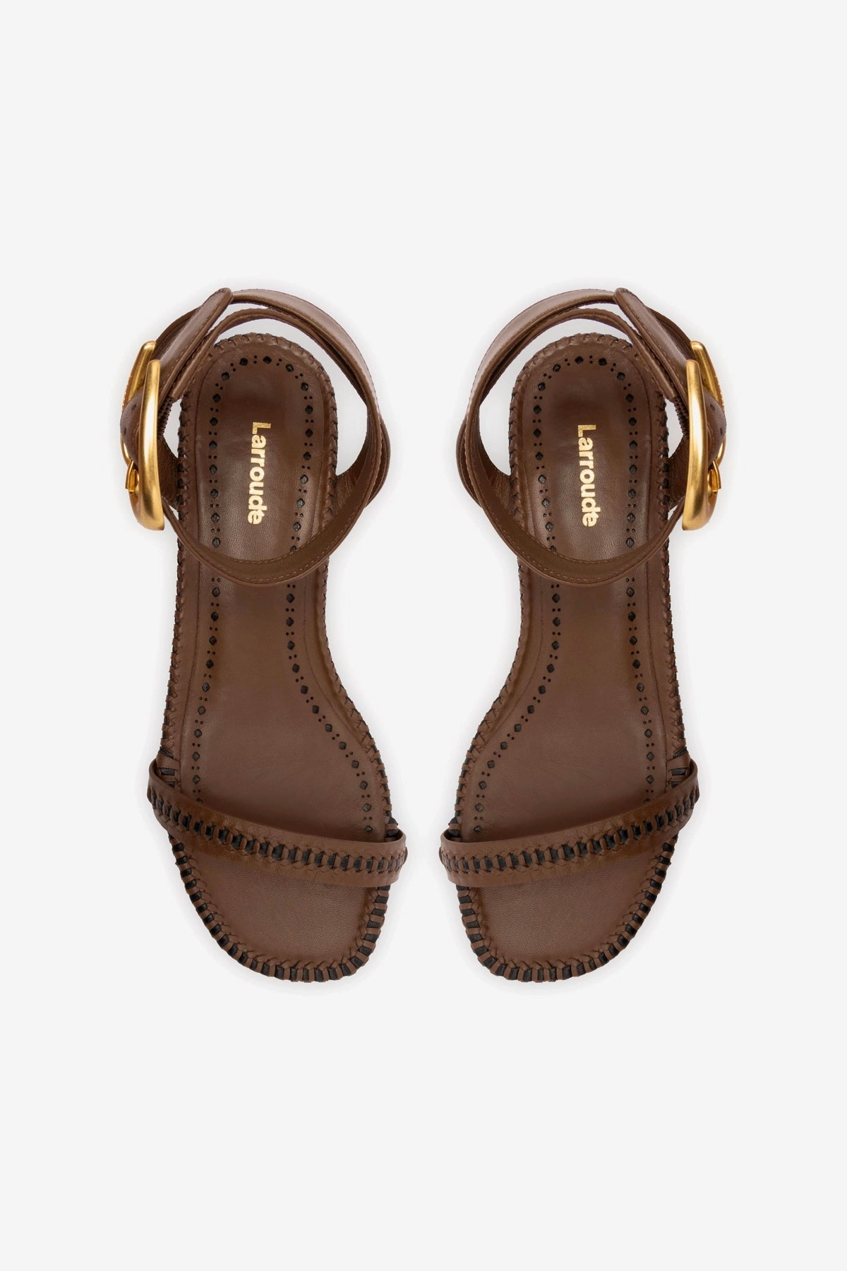 Verona Flat Sandal In Burnt Umber Leather