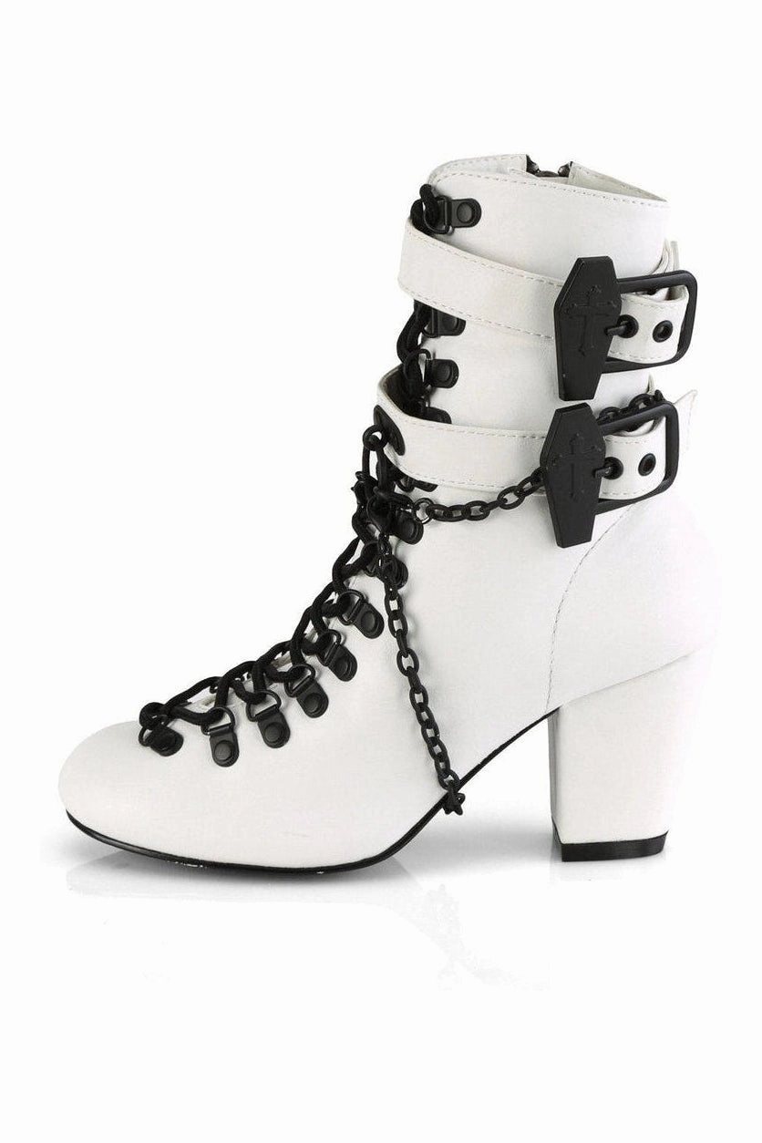 VIVIKA-128 Ankle Boot | White Faux Leather
