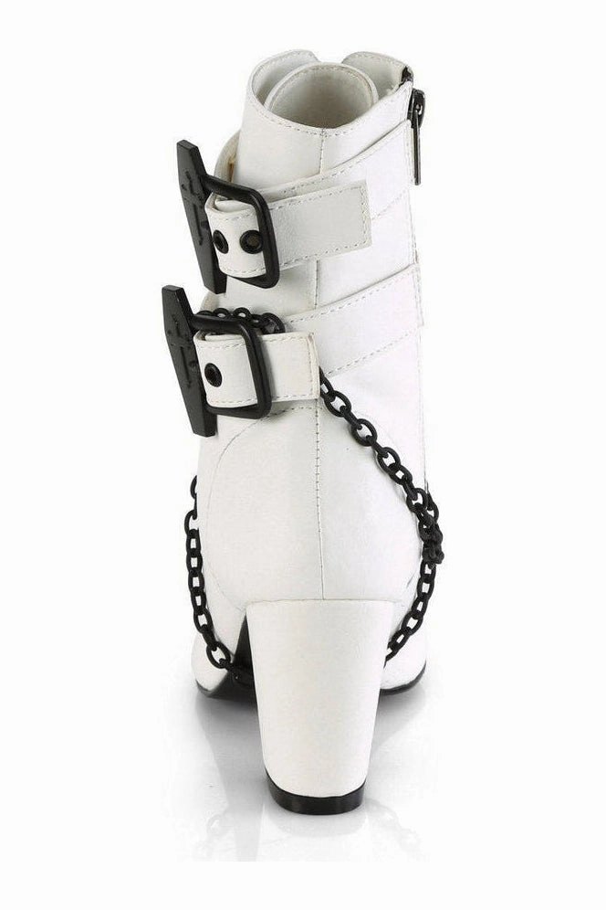 VIVIKA-128 Ankle Boot | White Faux Leather