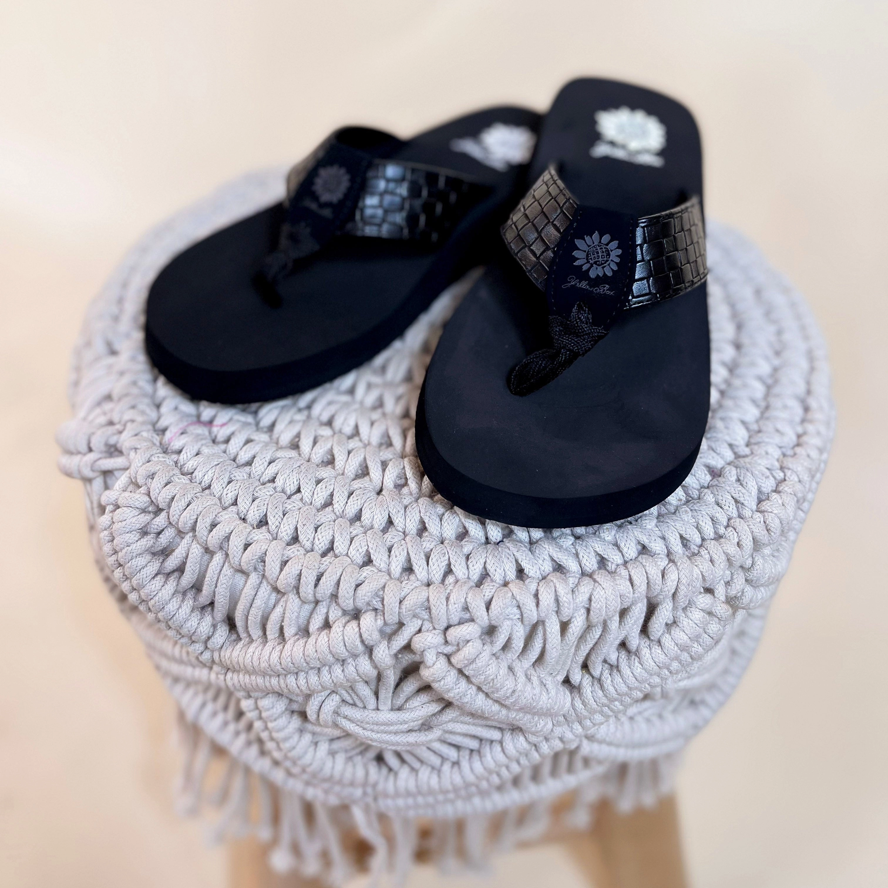 Yellow Box | Faranda Flip Flop in Black