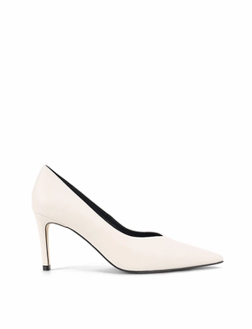 Zulu Full Pumps - Chalk White Leather